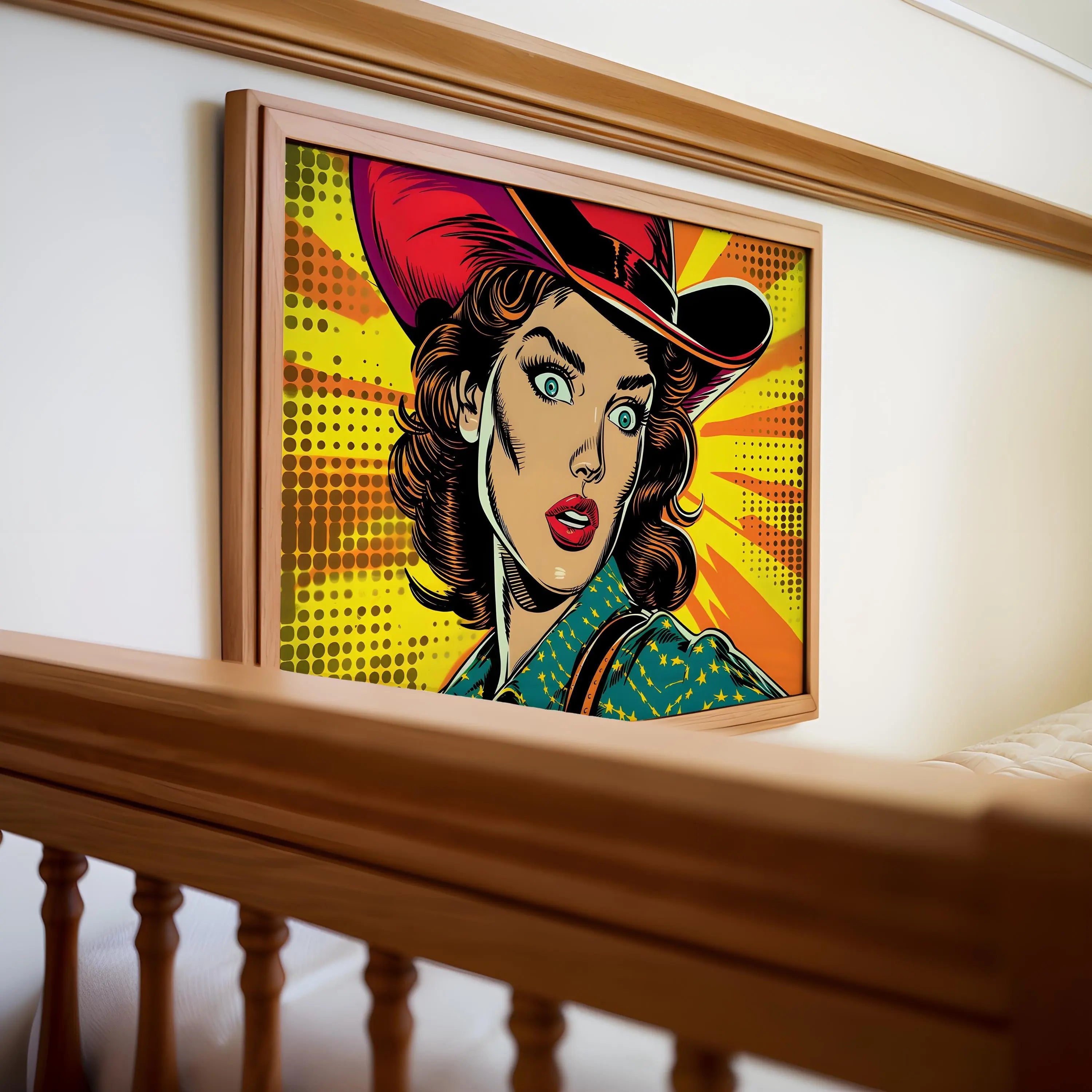 Modern Pop Art | Cowgirl Print, Retro Comic Book Style, Colorful Western wall art print, modern home decor, unframed artwork by Nomad & Nest