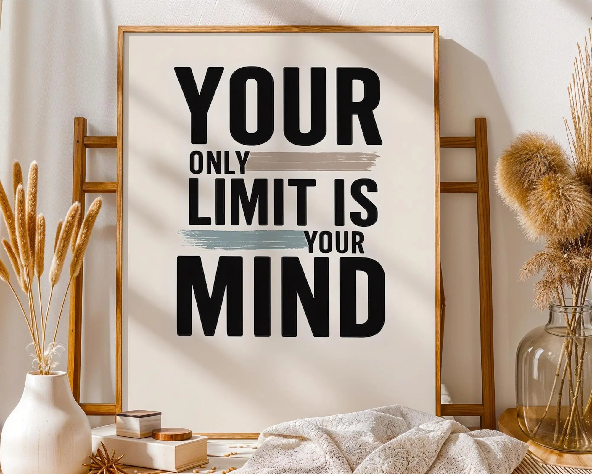 Positive Emotion | Your Only Limit Is Your Mind | Bold Motivational Typography Wall Art wall art print, modern home decor, unframed artwork by Nomad & Nest