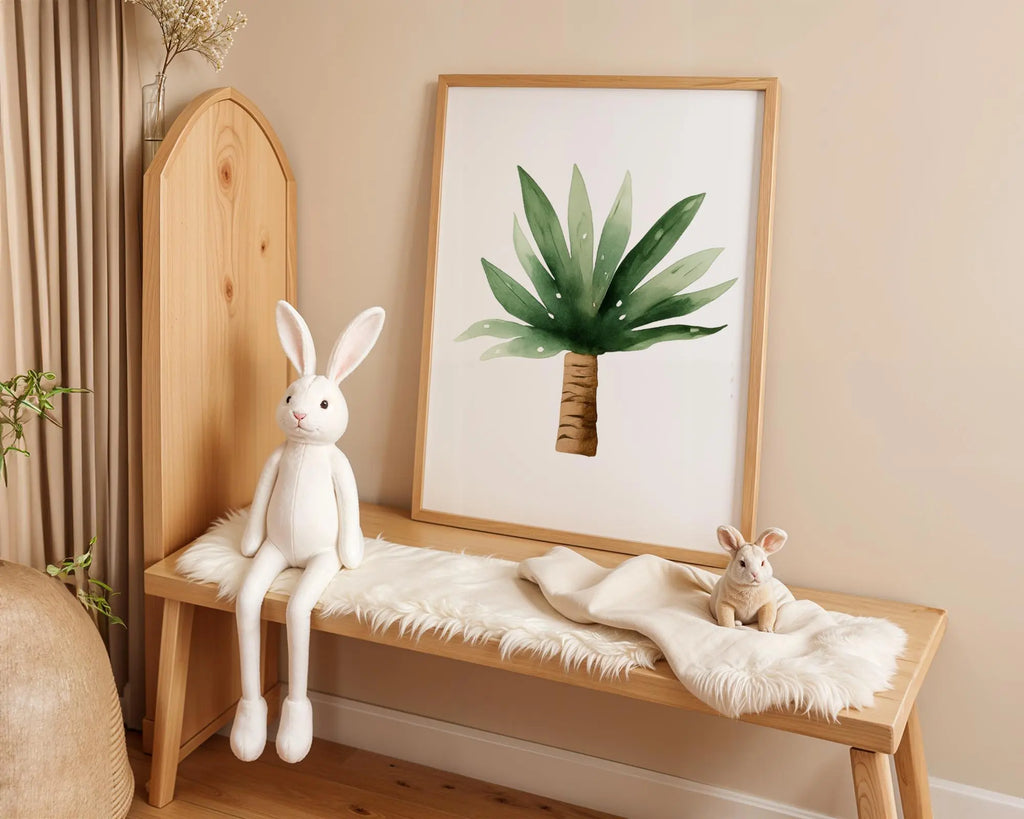 Playroom Ideas | Watercolour Palm Tree Nursery Wall Art Tropical Jungle Print wall art print, modern home decor, unframed artwork by Nomad & Nest