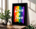 Positive Emotion | Love Is Love Rainbow Wall Art | Pride Typography Poster | LGBTQ+ Statement Print wall art print, modern home decor, unframed artwork by Nomad & Nest