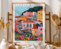 Lisbon Flower Market Art Print | Colorful Portugal Travel Poster wall art print, modern home decor, unframed artwork by Nomad & Nest
