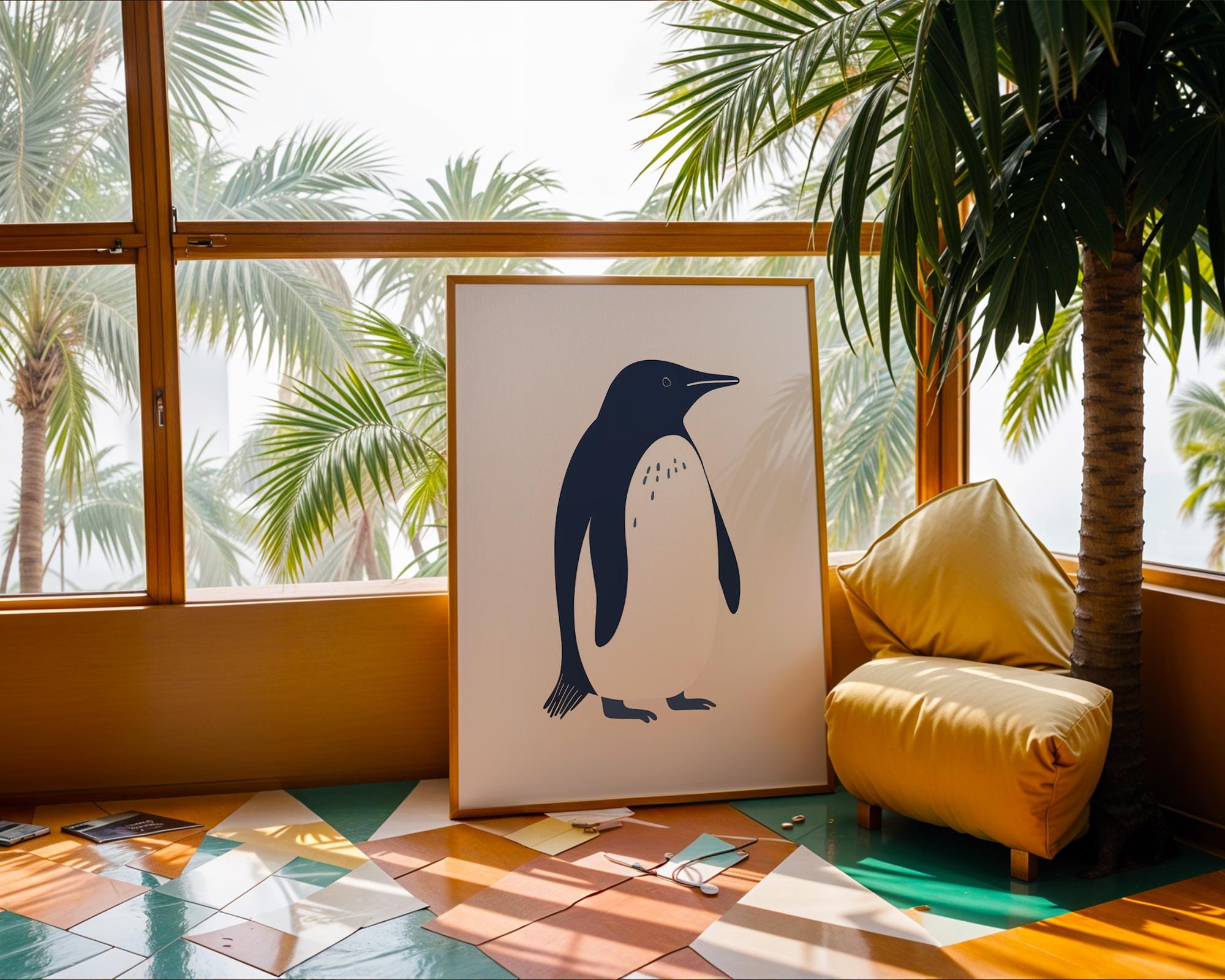 Penguin Art Print | Modern Nursery Decor, Scandinavian Style wall art print, modern home decor, unframed artwork by Nomad & Nest