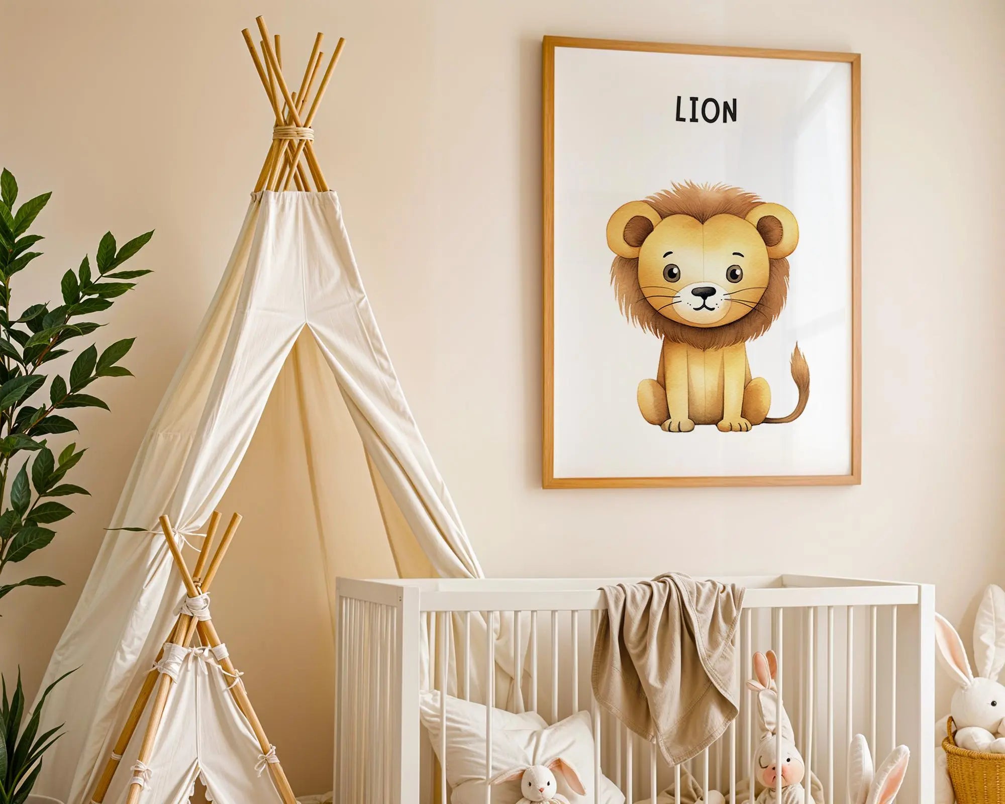 Playroom Ideas | Nursery Lion Print Modern Animal Wall Art Children's Room Decor wall art print, modern home decor, unframed artwork by Nomad & Nest