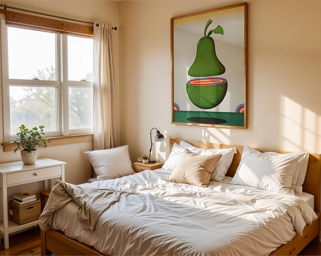 Pop Art Pear Print | Retro Green Fruit, Modern Kitchen Decor wall art print, modern home decor, unframed artwork by Nomad & Nest