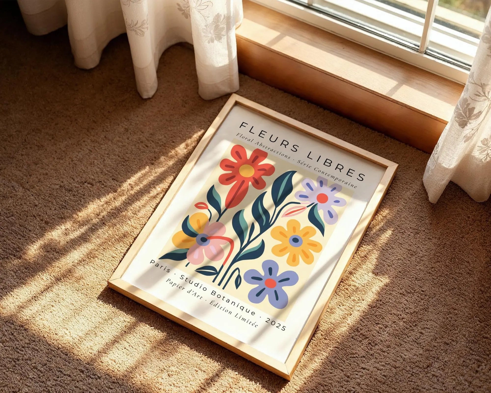 Abstract Floral Art Print | Colorful Paris Flower Poster wall art print, modern home decor, unframed artwork by Nomad & Nest