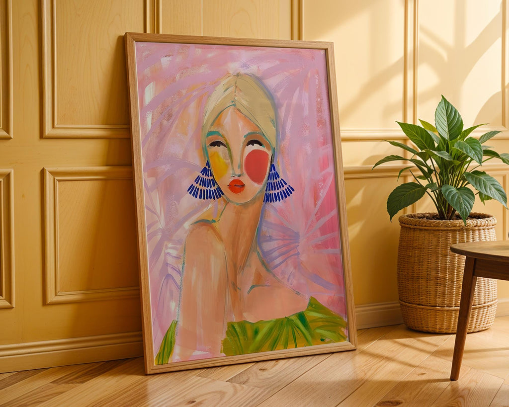 Colorful Woman Portrait Art Print | Modern Fashion Illustration wall art print, modern home decor, unframed artwork by Nomad & Nest