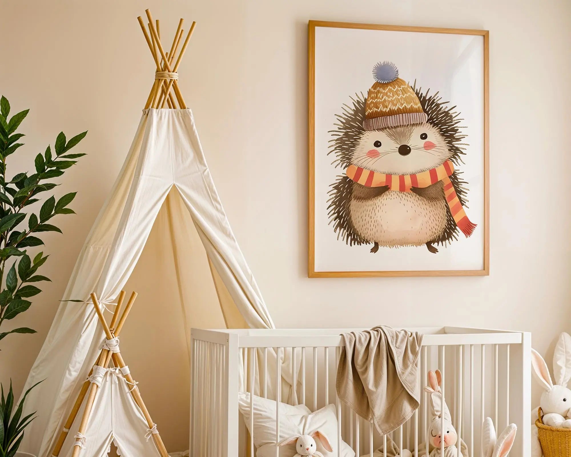 Playroom Ideas | Hedgehog Nursery Wall Art | Autumn Woodland Animal Print wall art print, modern home decor, unframed artwork by Nomad & Nest