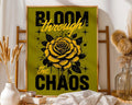 Positive Emotion | Bloom Through the Chaos Print | Yellow Rose Inspirational Wall Art | Strength Quote Poster wall art print, modern home decor, unframed artwork by Nomad & Nest