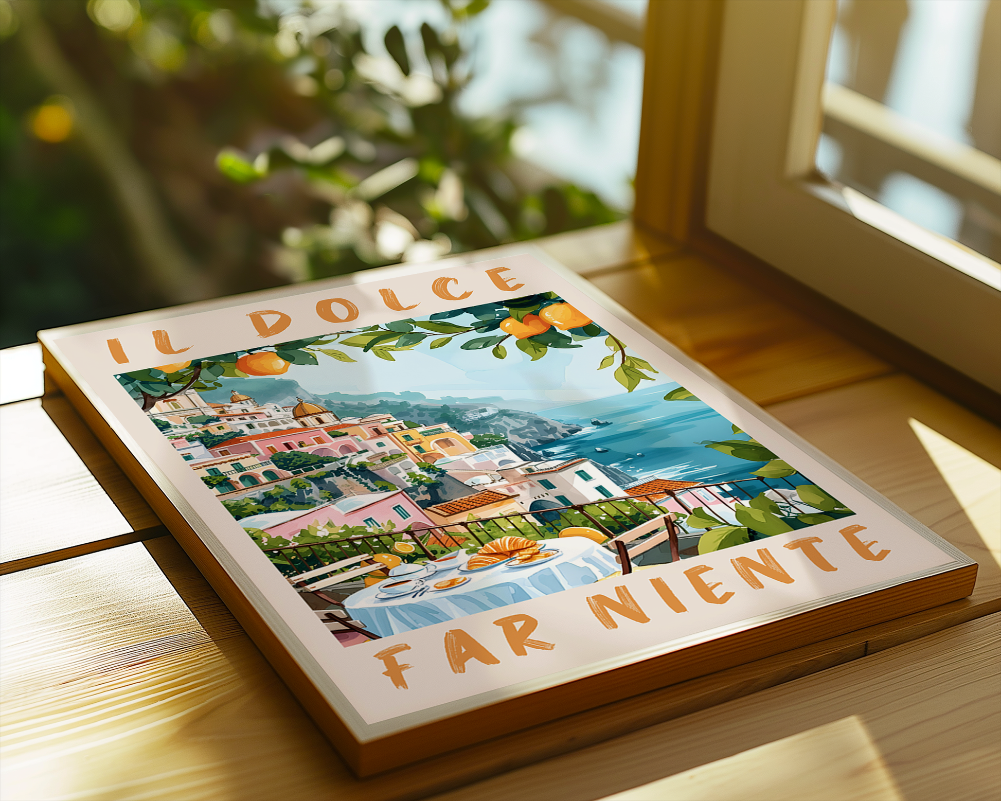 Colourful Prints | Italian Riviera Lemon Tree Print | Amalfi Coast Travel Poster wall art print, modern home decor, unframed artwork by Nomad & Nest