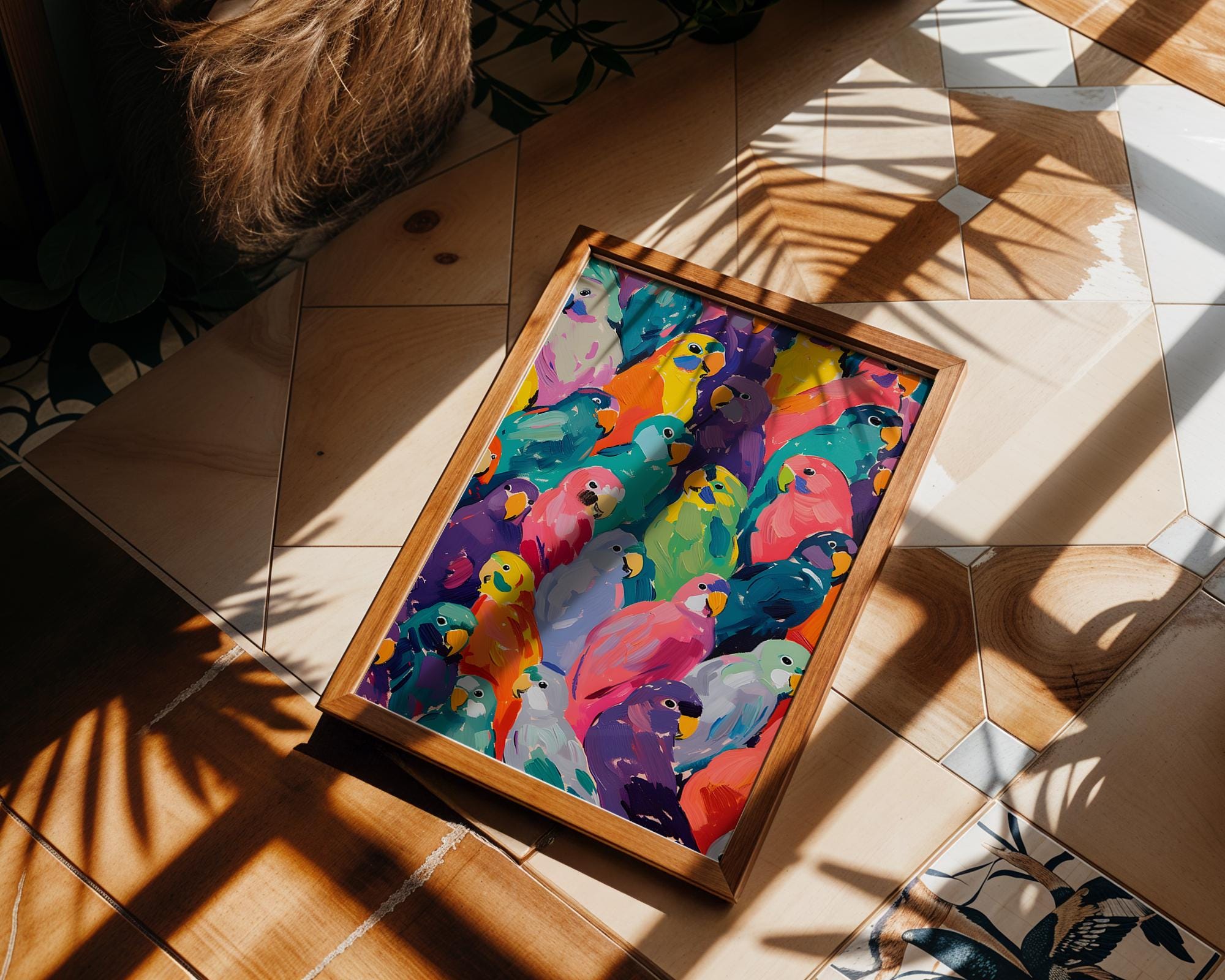 Modern Pop Art | Colourful Parrot Painting  Print | Tropical Bird  Decor wall art print, modern home decor, unframed artwork by Nomad & Nest