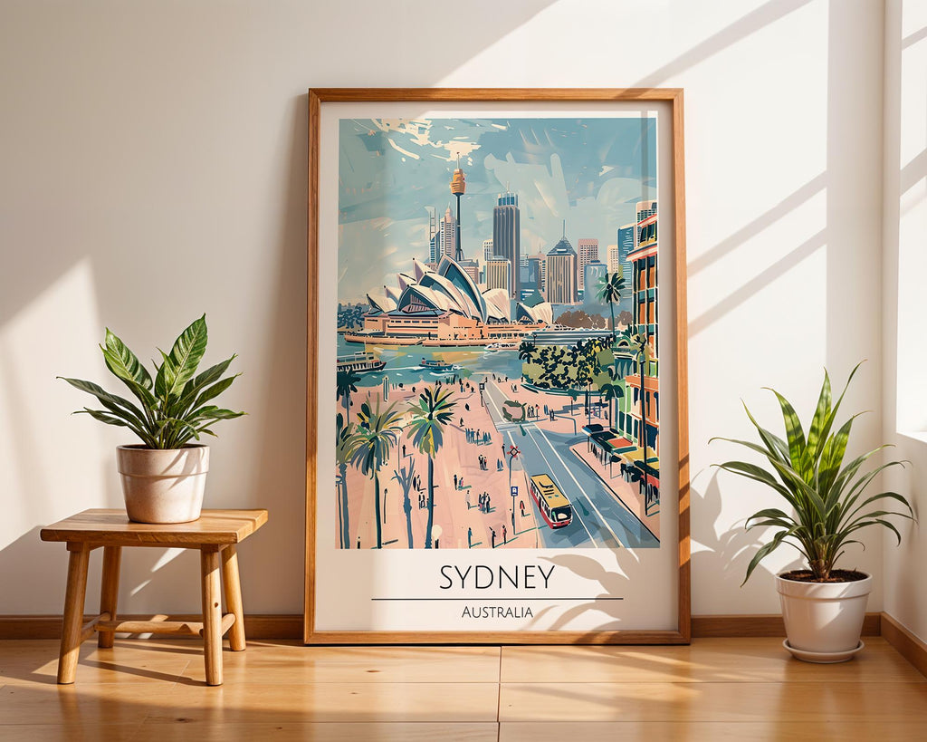 Sydney Opera House Travel Poster | Australia Coastal Art Print wall art print, modern home decor, unframed artwork by Nomad & Nest