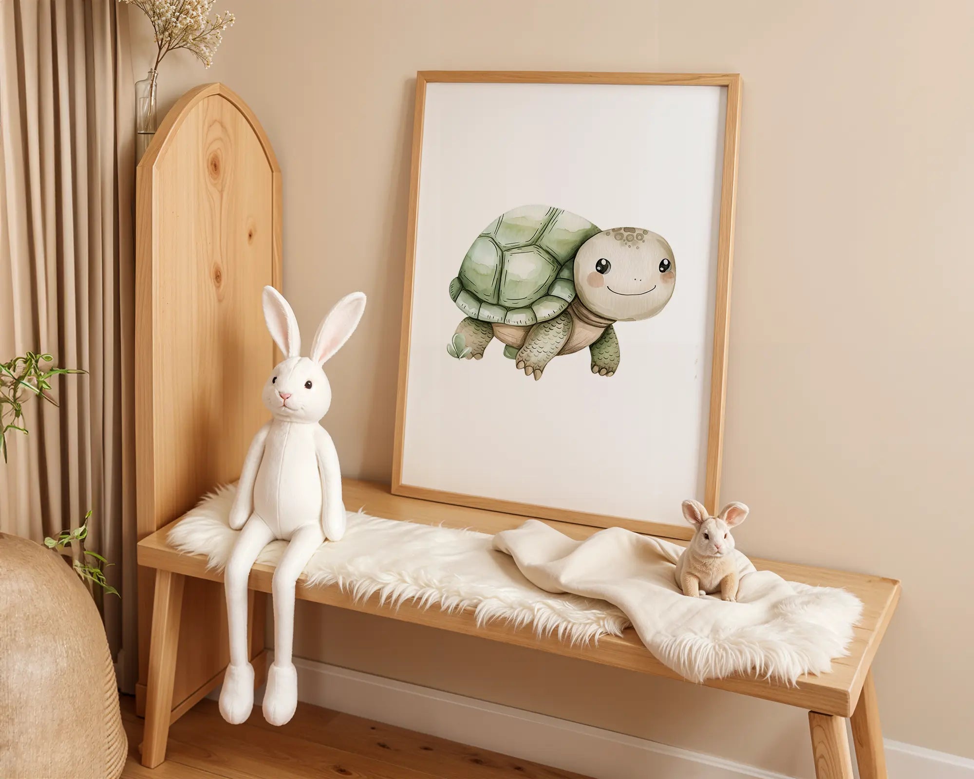 Playroom Ideas | Turtle Nursery Wall Art | Woodland Animal Baby Decor wall art print, modern home decor, unframed artwork by Nomad & Nest