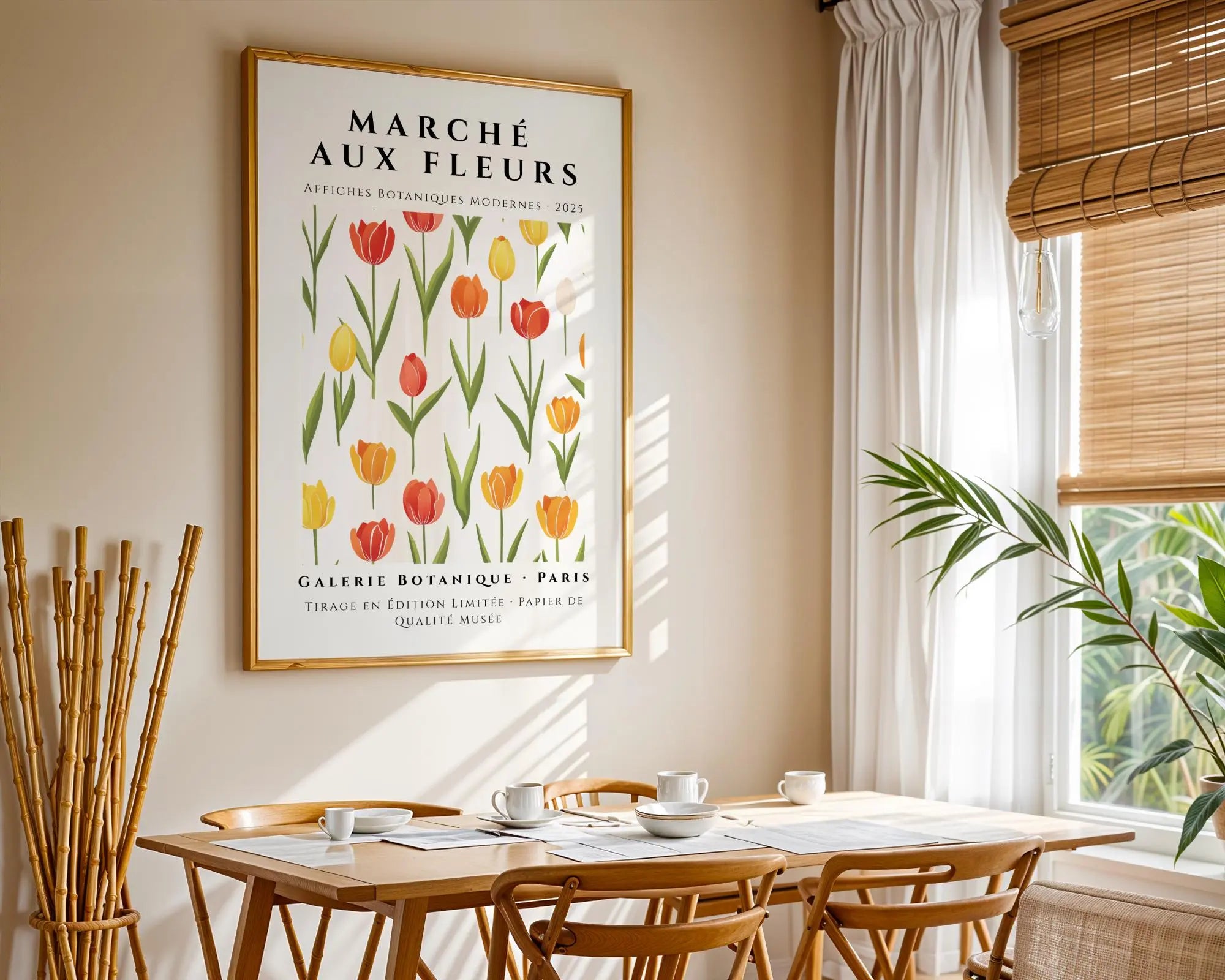 Tulip Garden Art Print | Vintage French Flower Market Poster wall art print, modern home decor, unframed artwork by Nomad & Nest