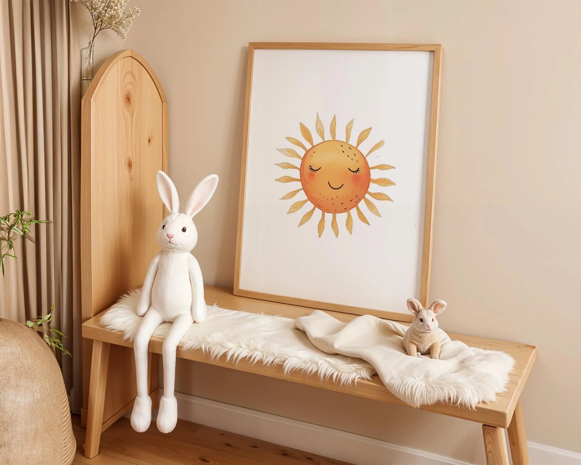 Playroom Ideas | Smiling Sun Nursery Wall Art | Happy Baby Room Decor wall art print, modern home decor, unframed artwork by Nomad & Nest