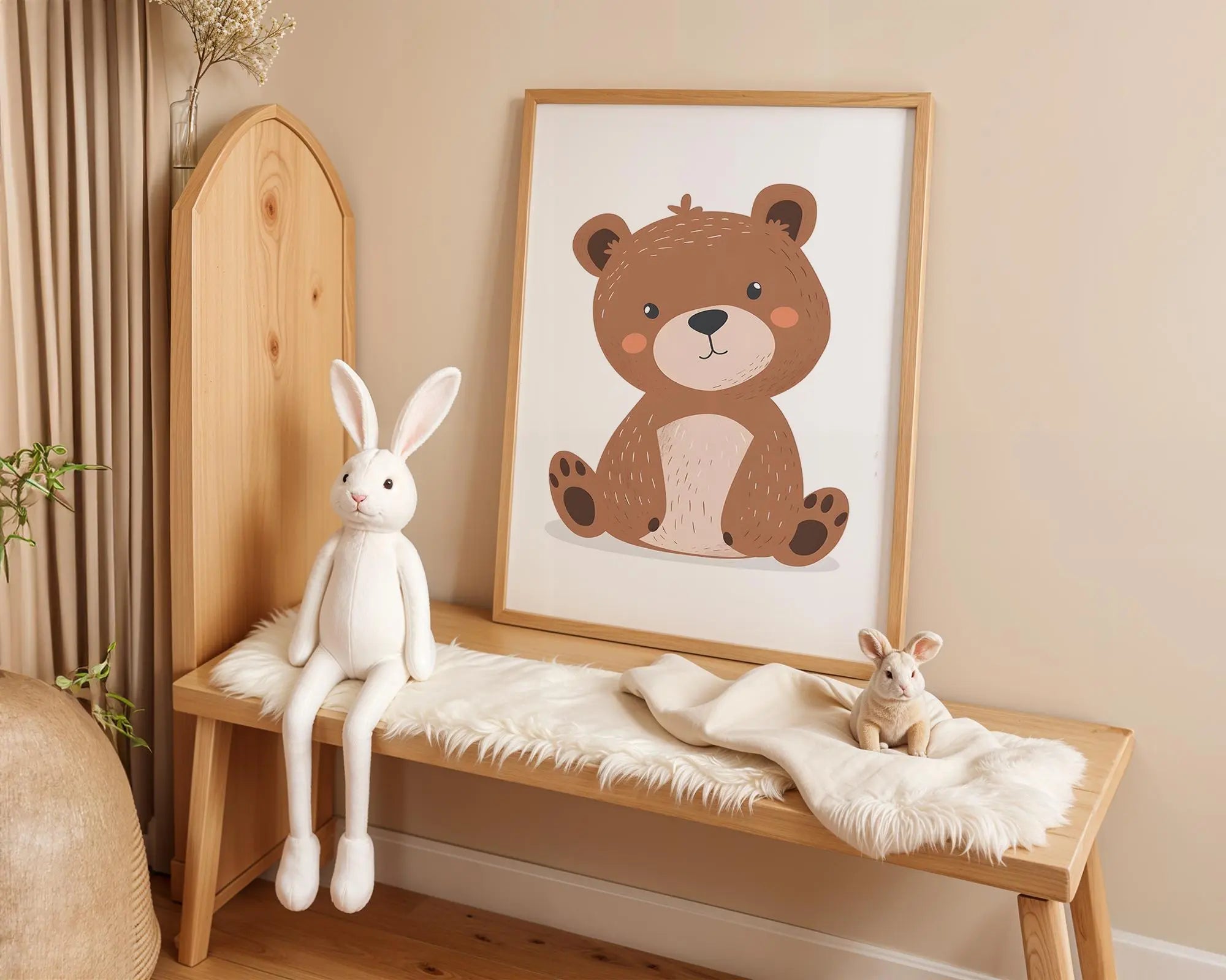 Playroom Ideas | Cute Bear Nursery Wall Art | Woodland Animal Kids Decor wall art print, modern home decor, unframed artwork by Nomad & Nest