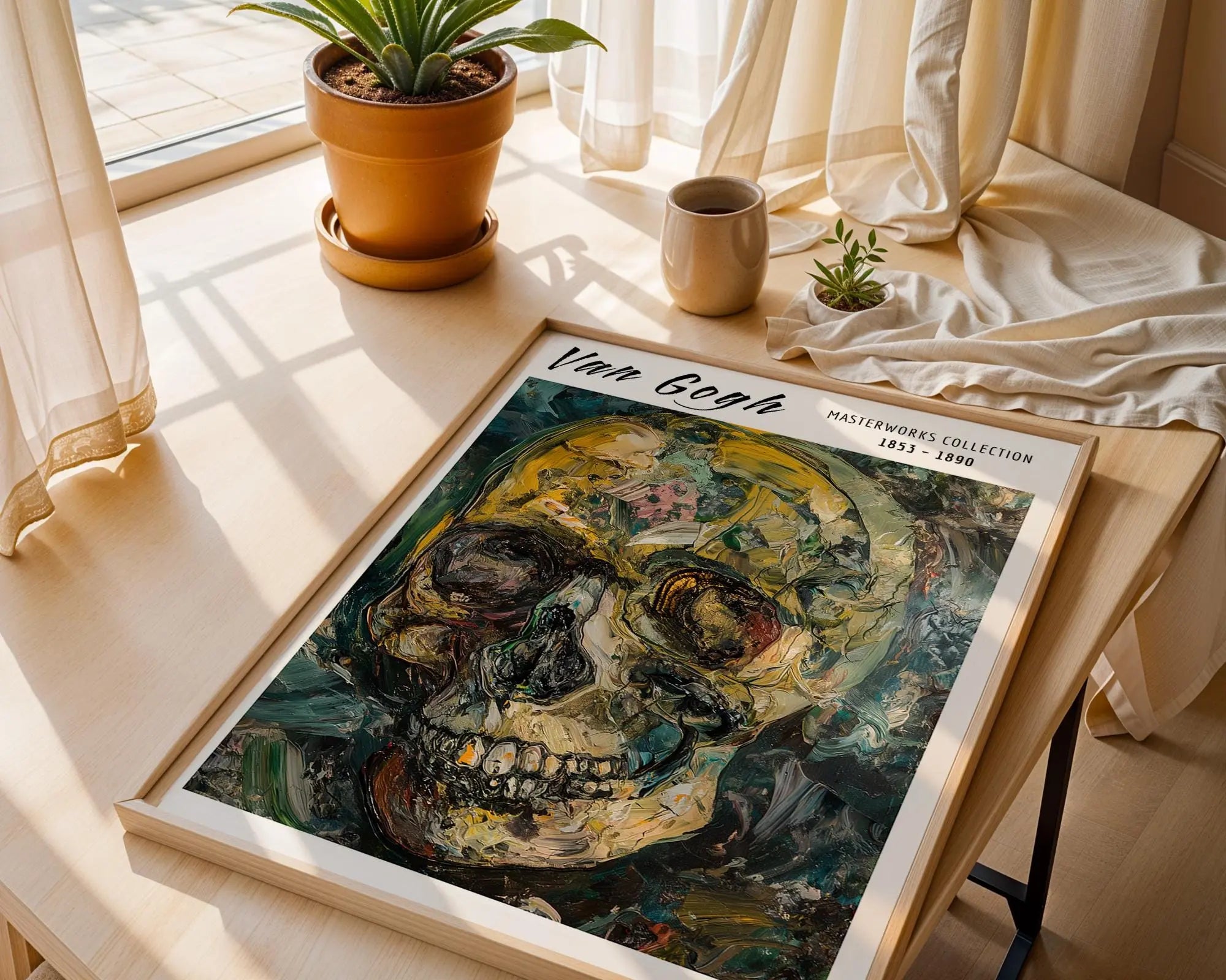 Van Gogh Print | Skull  | Dark Gothic Expressionist Art wall art print, modern home decor, unframed artwork by Nomad & Nest