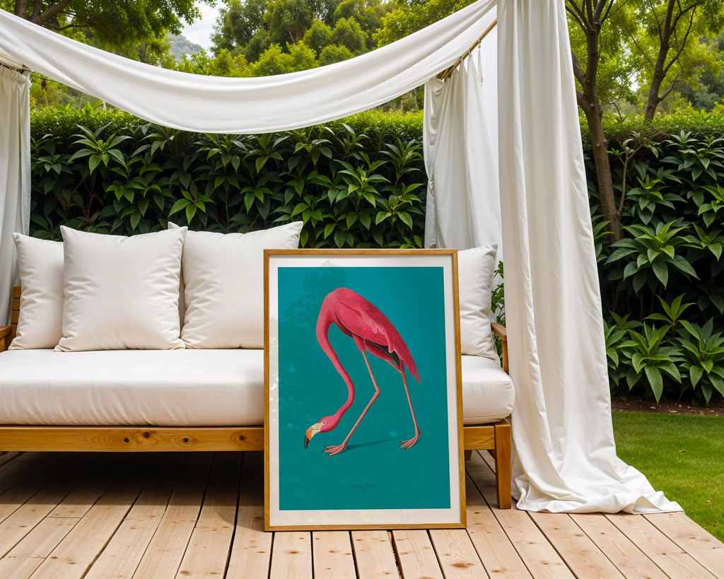 Pink Flamingo Art Print | Modern Tropical Bird Illustration wall art print, modern home decor, unframed artwork by Nomad & Nest