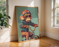 Monkey Riding Bicycle Art Print | Retro Whimsical Illustration wall art print, modern home decor, unframed artwork by Nomad & Nest