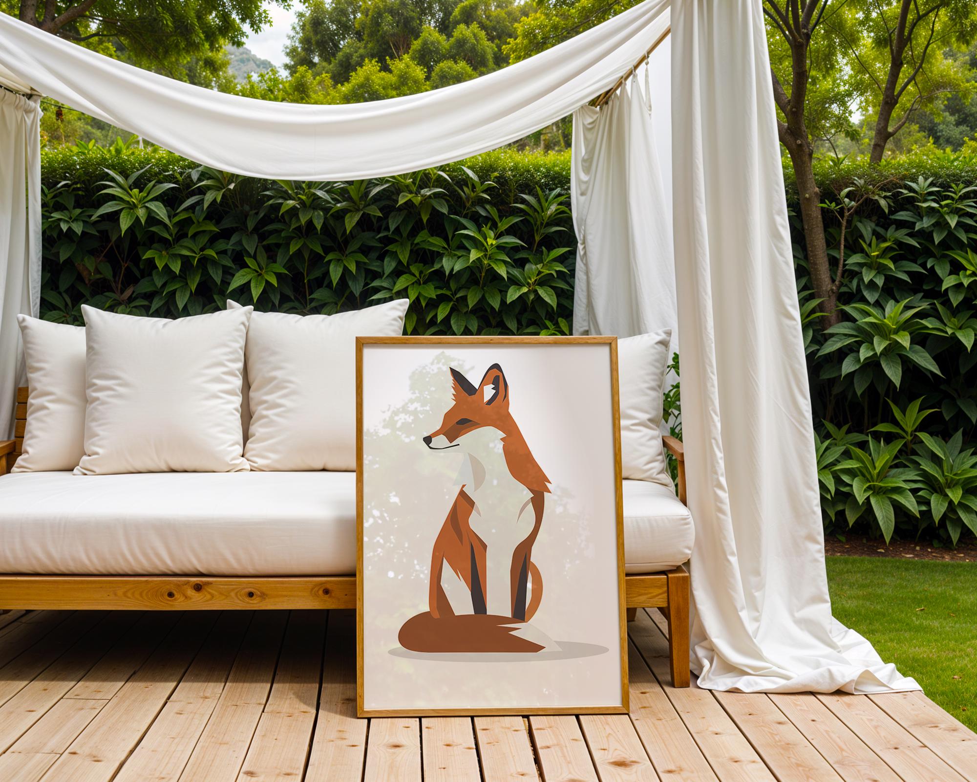 Orange Fox Art Print | Modern Woodland Nursery Decor wall art print, modern home decor, unframed artwork by Nomad & Nest