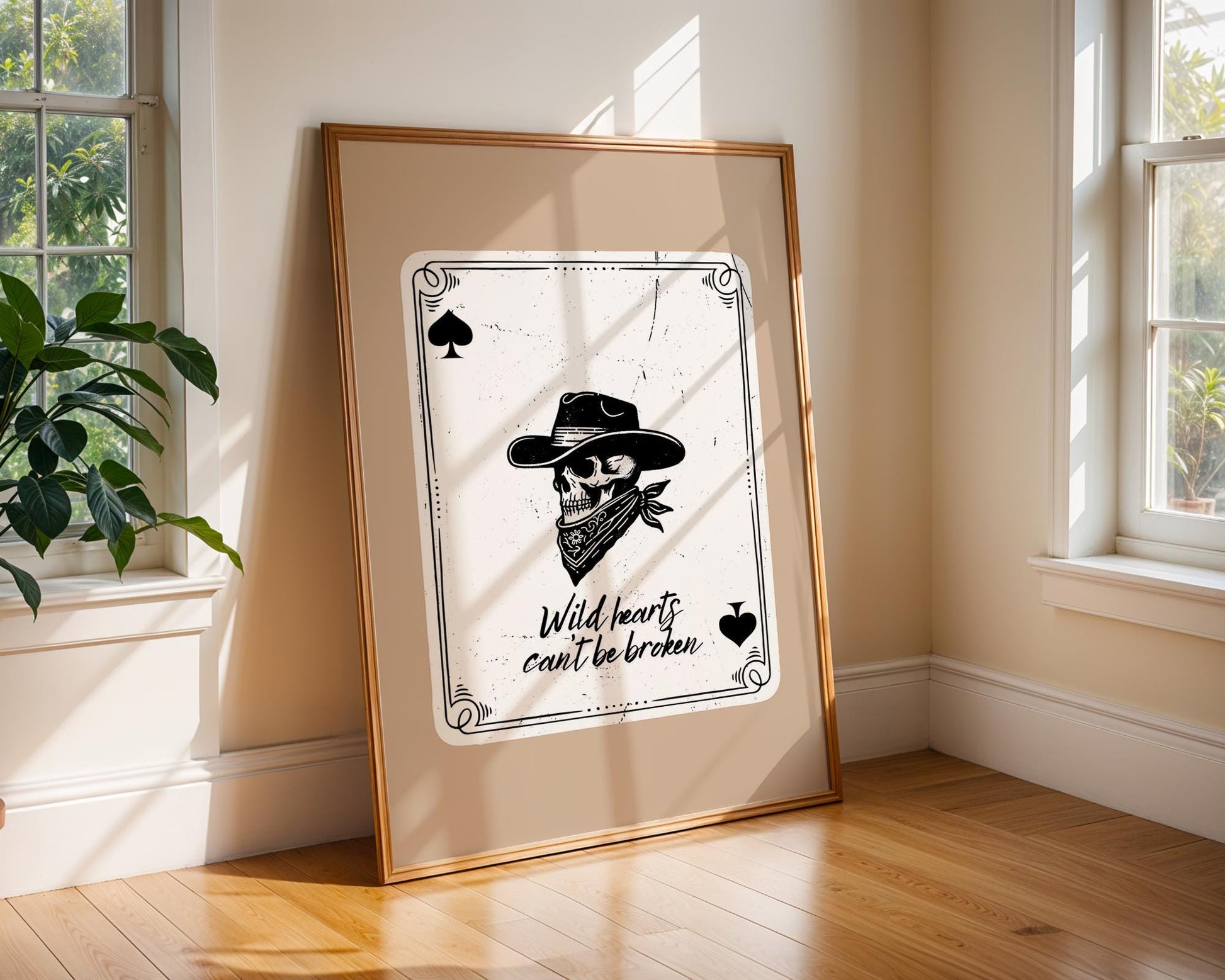 Skull Cowboy Card Print | Dark Western Art, Gothic Home Decor wall art print, modern home decor, unframed artwork by Nomad & Nest