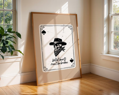 Skull Cowboy Card Print | Dark Western Art, Gothic Home Decor wall art print, modern home decor, unframed artwork by Nomad & Nest