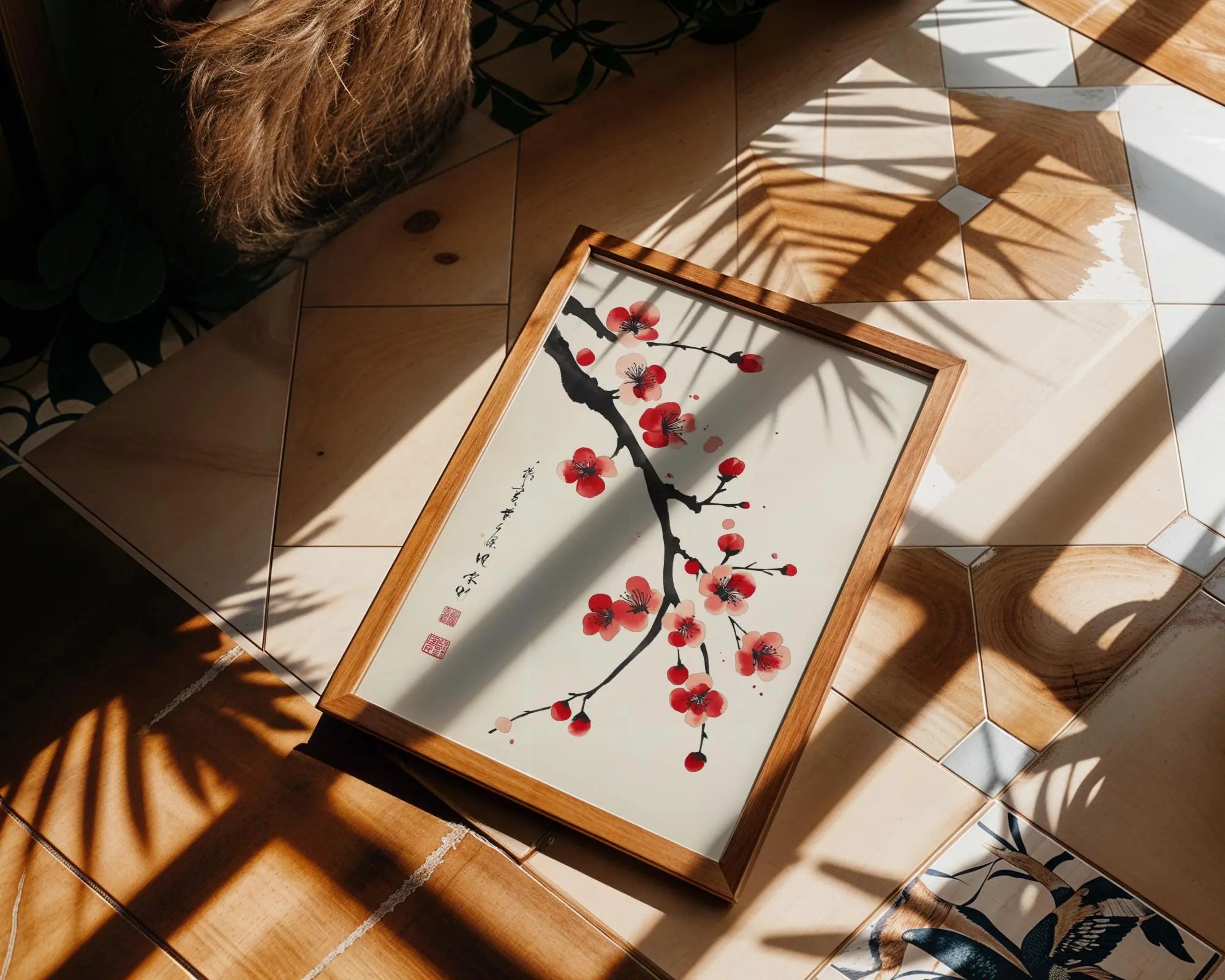 Japanese Poster | Cherry Blossom Print -  Sumi-e Ink Painting, Floral Wall Art wall art print, modern home decor, unframed artwork by Nomad & Nest