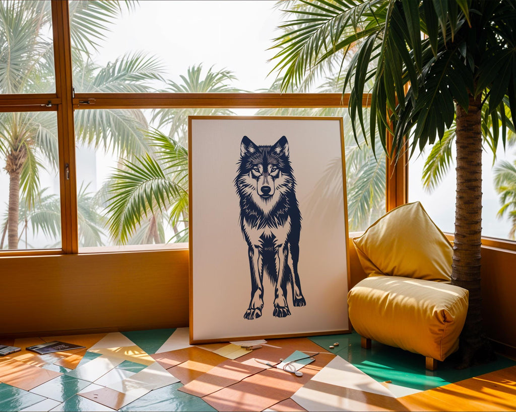 Majestic Wolf Art Print | Bold Animal Decor, Forest Poster wall art print, modern home decor, unframed artwork by Nomad & Nest