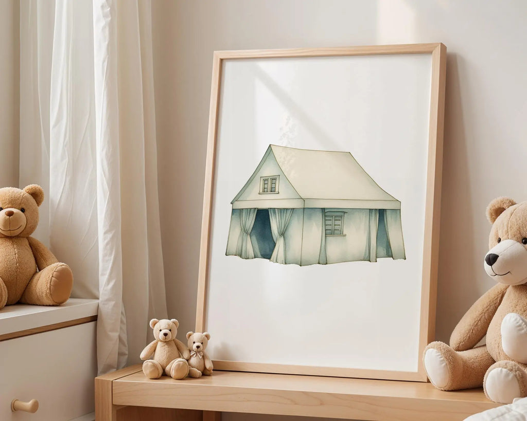 Playroom Ideas | Play Tent Nursery Wall Art | Imaginative Kids Room Print wall art print, modern home decor, unframed artwork by Nomad & Nest