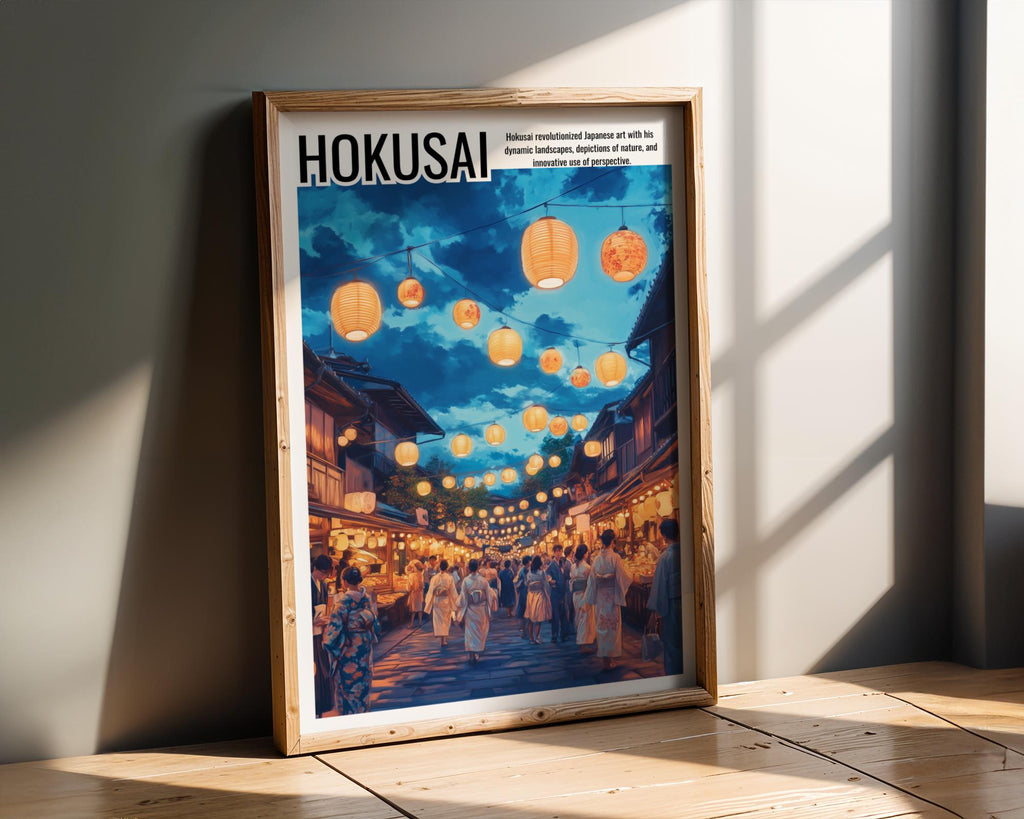 Japanese Poster | Night Market Print – Kyoto Lantern Street Scene wall art print, modern home decor, unframed artwork by Nomad & Nest