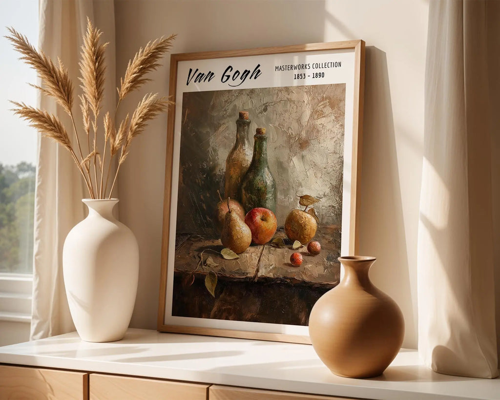 Van Gogh Print | Still Life  | Bottles and Fruit, Rustic Impressionist Art wall art print, modern home decor, unframed artwork by Nomad & Nest