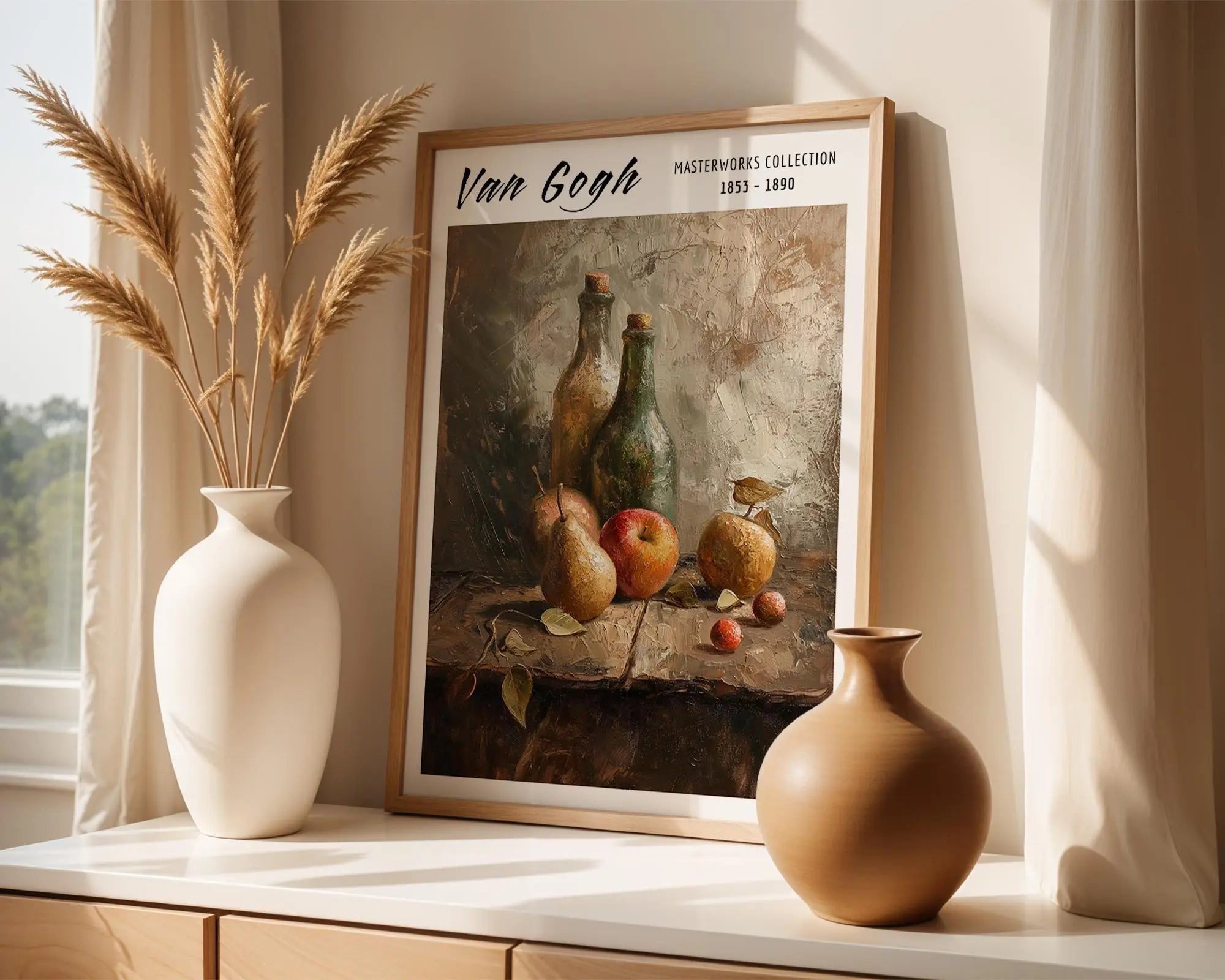 Van Gogh Print | Still Life  | Bottles and Fruit, Rustic Impressionist Art wall art print, modern home decor, unframed artwork by Nomad & Nest