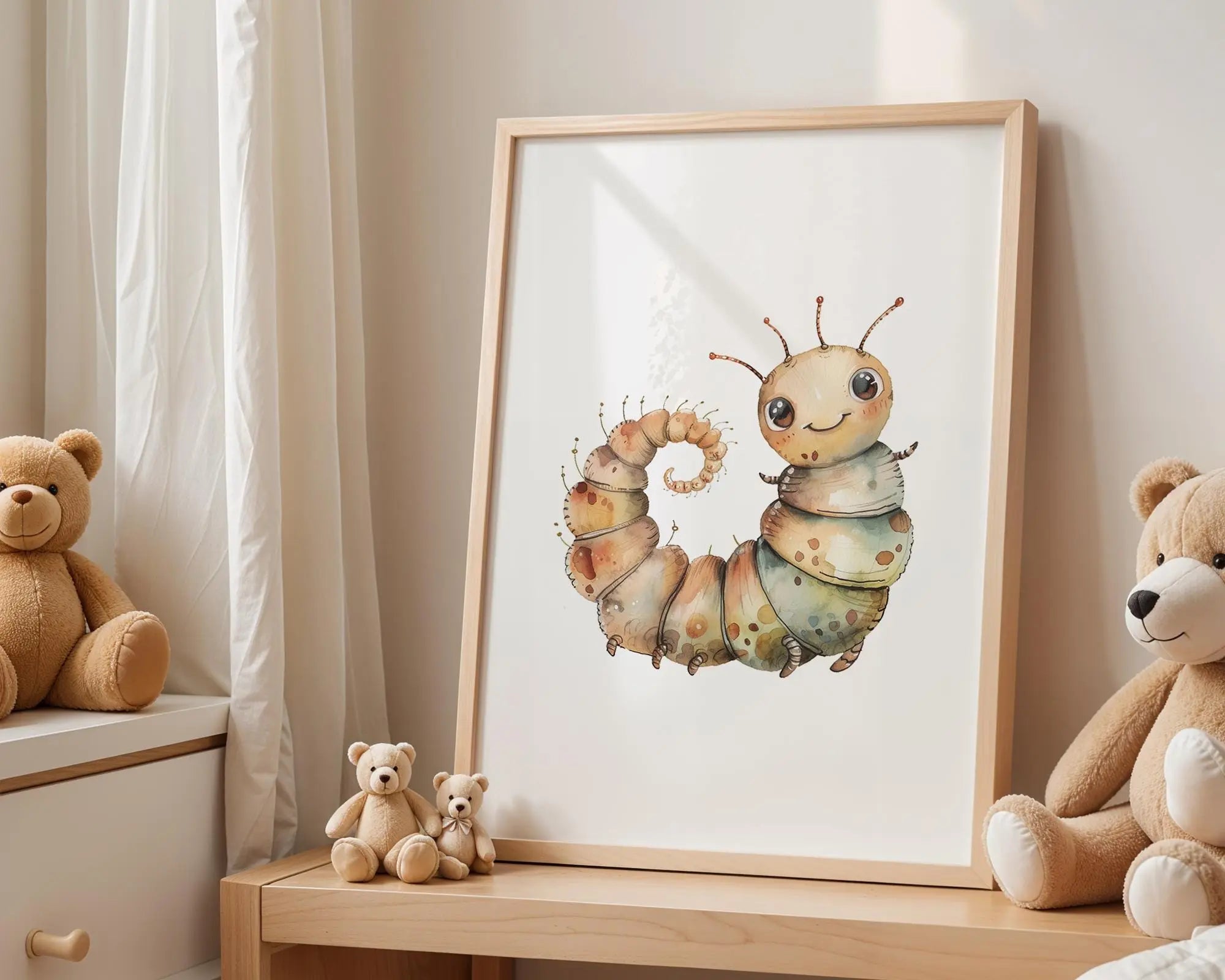 Playroom Ideas | Caterpillar Nursery Wall Art | Garden Insect Baby Decor wall art print, modern home decor, unframed artwork by Nomad & Nest