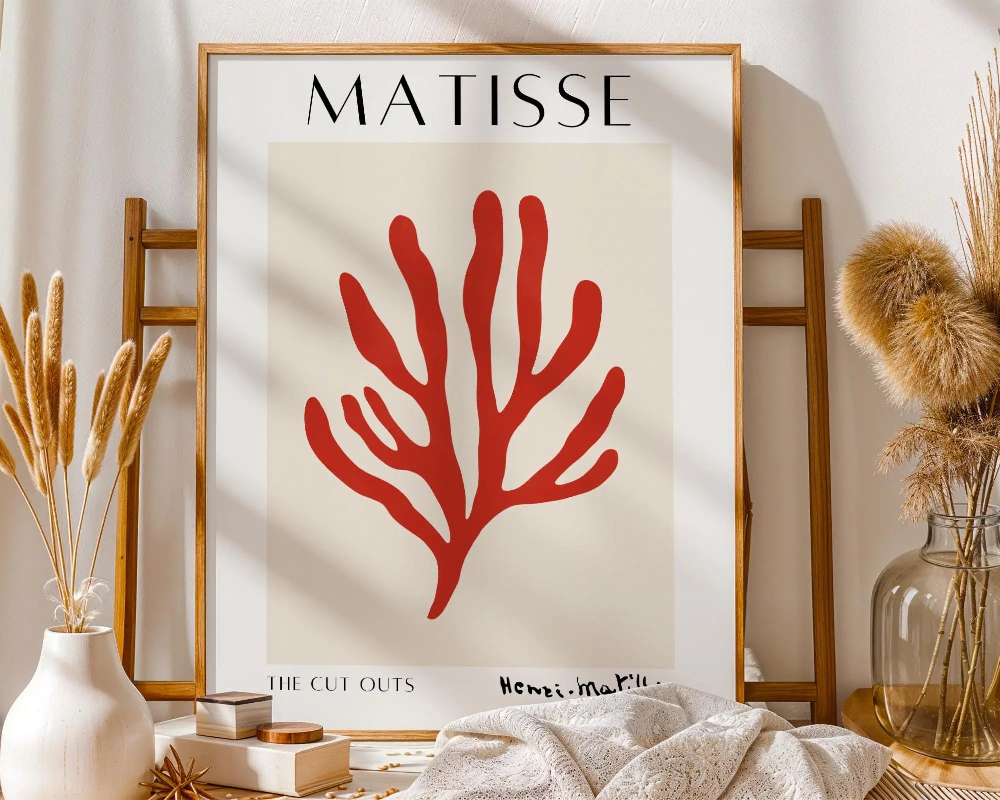 Henri Matisse Print | Red Coral  | Abstract Ocean Art, Coastal Boho wall art print, modern home decor, unframed artwork by Nomad & Nest