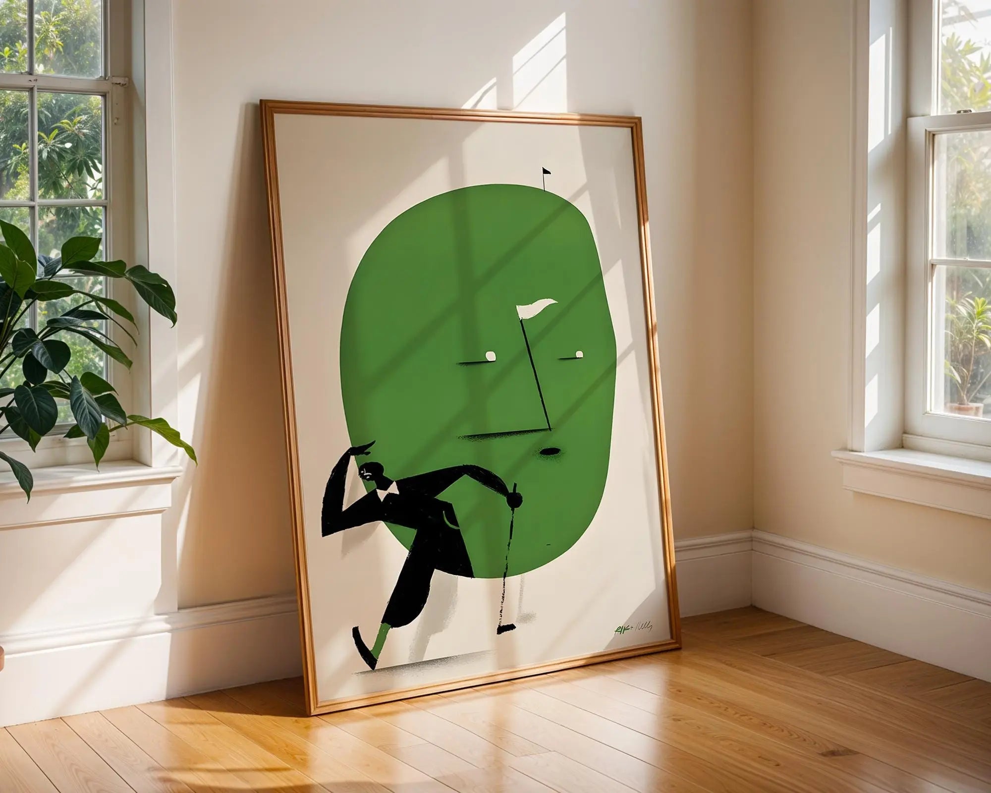Modern Golf Art Print | Abstract Golfer Illustration wall art print, modern home decor, unframed artwork by Nomad & Nest