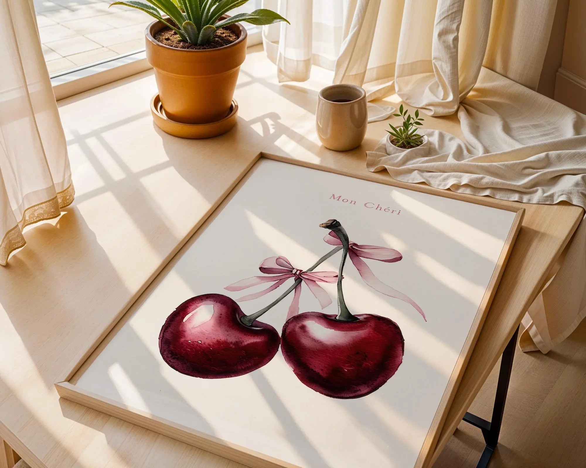 Positive Emotion | Cherry Kitchen Print – Romantic French Wall Art wall art print, modern home decor, unframed artwork by Nomad & Nest