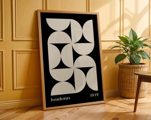 Bauhaus Poster Geometric Art Print | Minimalist Black and White wall art print, modern home decor, unframed artwork by Nomad & Nest