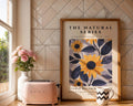 Sunflower Botanical Print • Modern Indigo Leaves Floral Art wall art print, modern home decor, unframed artwork by Nomad & Nest