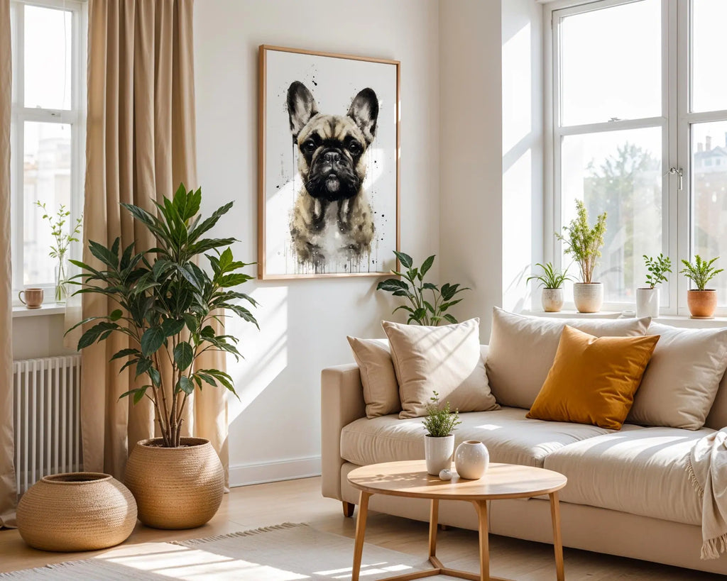 Fawn French Bulldog Watercolor Print | Modern Dog Wall Art wall art print, modern home decor, unframed artwork by Nomad & Nest