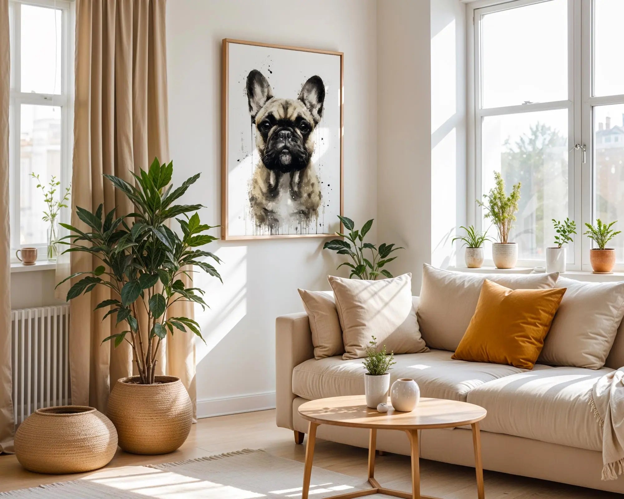 Fawn French Bulldog Watercolor Print | Modern Dog Wall Art wall art print, modern home decor, unframed artwork by Nomad & Nest