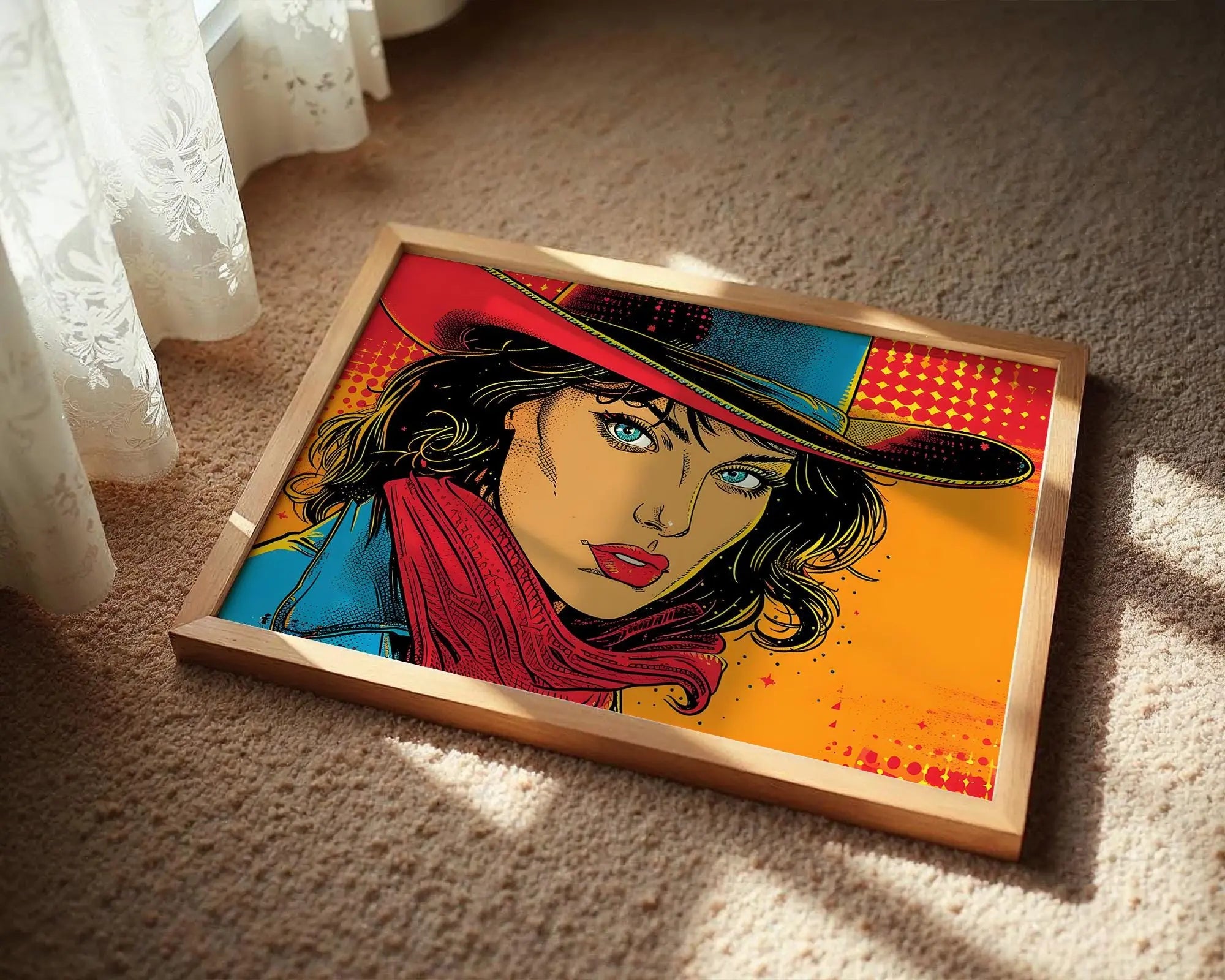 Modern Pop Art | Cowgirl Portrait Print, Western Home Decor wall art print, modern home decor, unframed artwork by Nomad & Nest