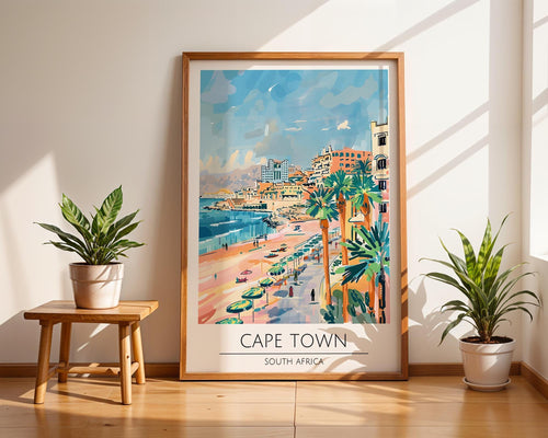 Cape Town South Africa Print | Coastal Travel Poster wall art print, modern home decor, unframed artwork by Nomad & Nest