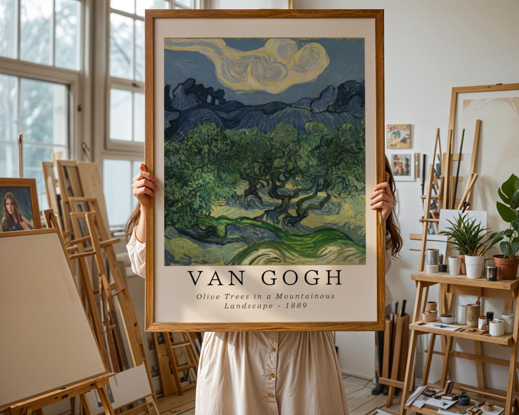 Van Gogh Print | Olive Trees  – Vintage Impressionist Mountain Landscape Art wall art print, modern home decor, unframed artwork by Nomad & Nest