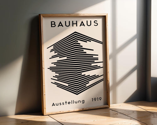 Bauhaus Poster Exhibition Art Print | Black and White Geometric Wall Decor wall art print, modern home decor, unframed artwork by Nomad & Nest
