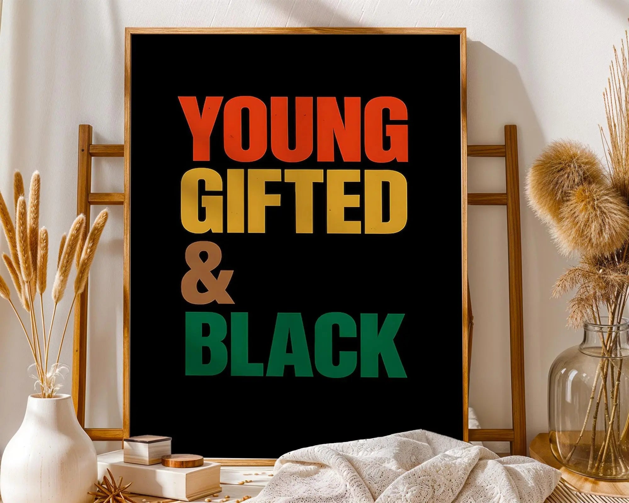 Positive Emotion | Young Gifted And Black Wall Art | Bold Cultural Typography | Empowerment Poster wall art print, modern home decor, unframed artwork by Nomad & Nest