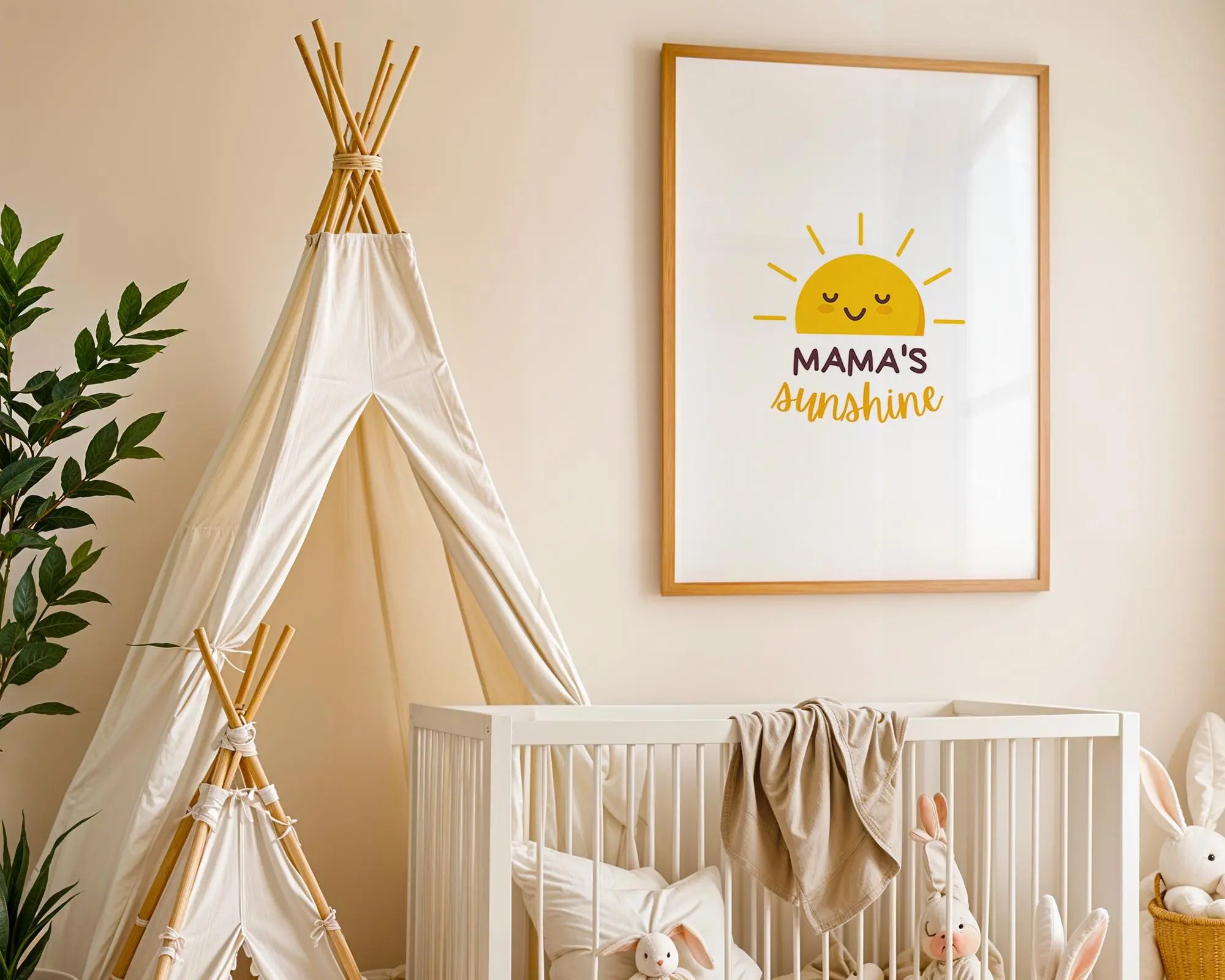 Playroom Ideas | Mama’s Sunshine Nursery Wall Art Print | Boho Baby Room Decor wall art print, modern home decor, unframed artwork by Nomad & Nest