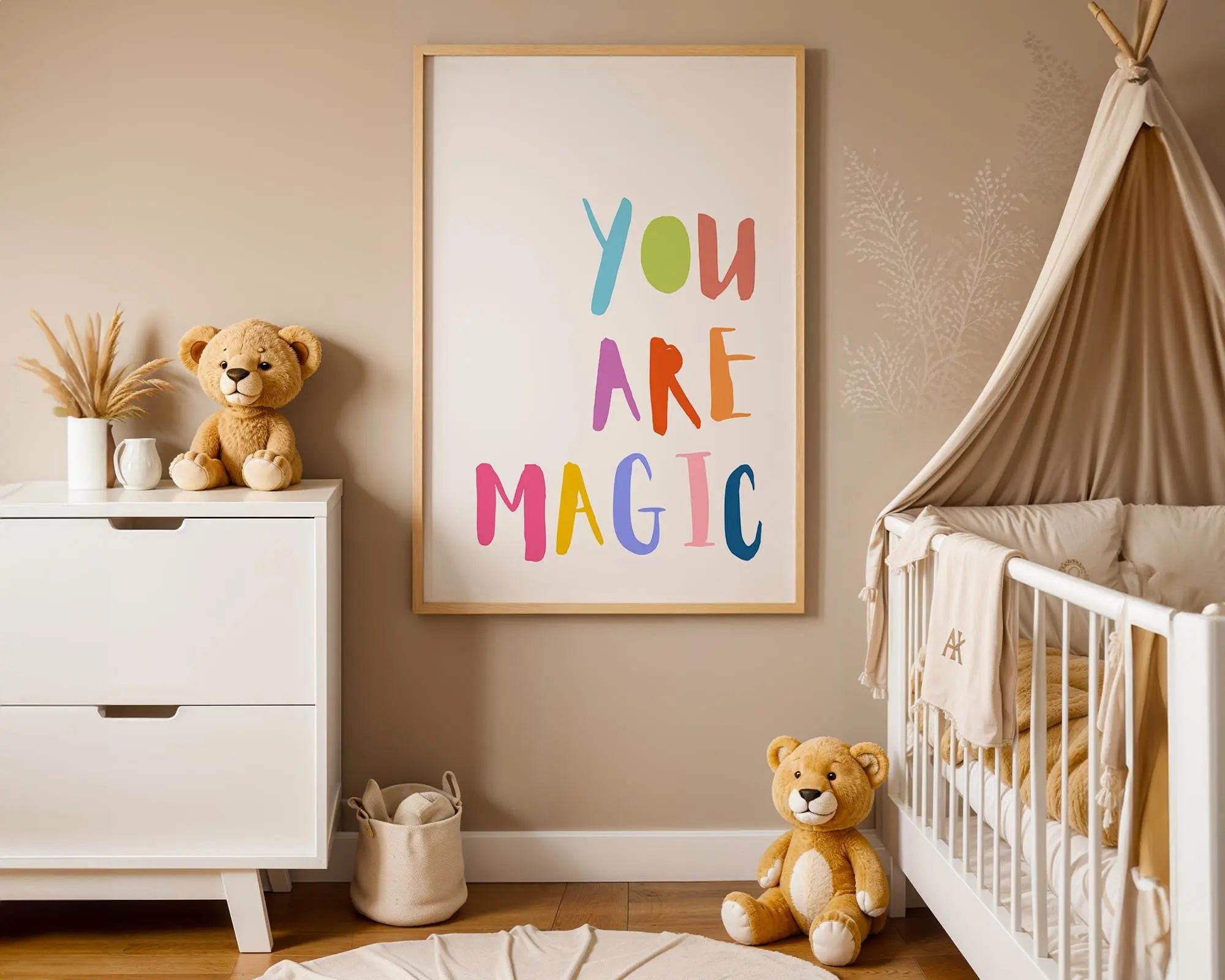 Playroom Ideas | You Are Magic Nursery Wall Art | Playful Quote Baby Print wall art print, modern home decor, unframed artwork by Nomad & Nest