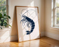 Detailed Shrimp Art Print | Modern Seafood Kitchen Decor wall art print, modern home decor, unframed artwork by Nomad & Nest