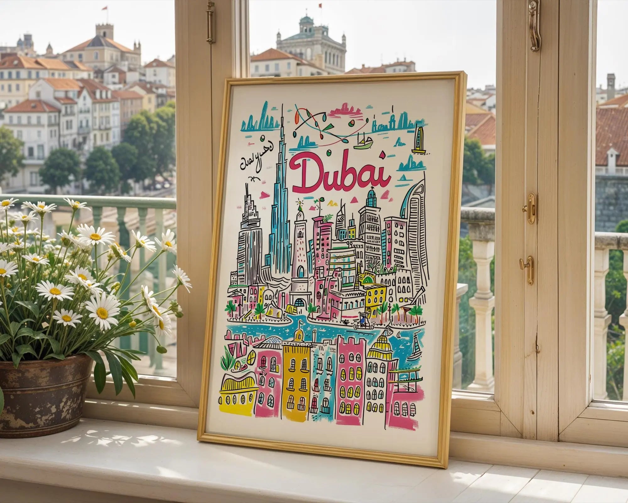 Dubai Skyline Print | Burj Khalifa, Middle East Art wall art print, modern home decor, unframed artwork by Nomad & Nest