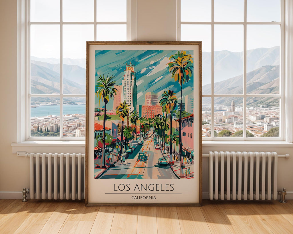 Los Angeles Art Print | Retro Palm Tree Boulevard Illustration wall art print, modern home decor, unframed artwork by Nomad & Nest