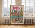 London Art Print | Big Ben, Tower Bridge Cityscape Poster wall art print, modern home decor, unframed artwork by Nomad & Nest